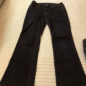 White House black market dark denim boot cut jean 4S
